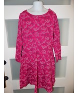 Lands&#39; End Pink Bird Print Long Sleeve Dress Size 7 (S) Girl&#39;s READ BELOW - $21.60