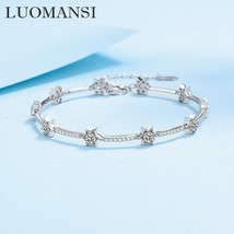 1 Carat Moissanite 10 Star Silver Bracelet Woman 100%-S925 Silver Jewelr... - $116.51