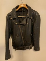 Vintage Cal-Leather Police  ??Motorcycle Jacket Size XL Collar - $286.11