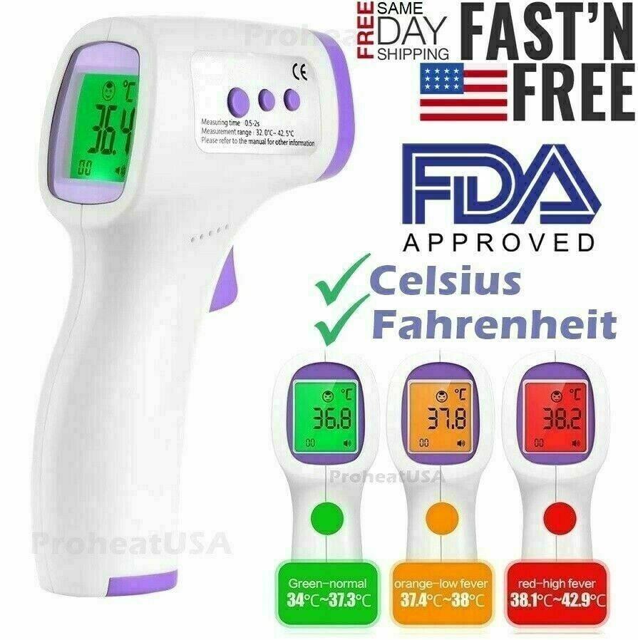 HeTaiDa Digital Non Contact Infrared 2 in 1 Forehead Ear Thermometer  Baby Adult 