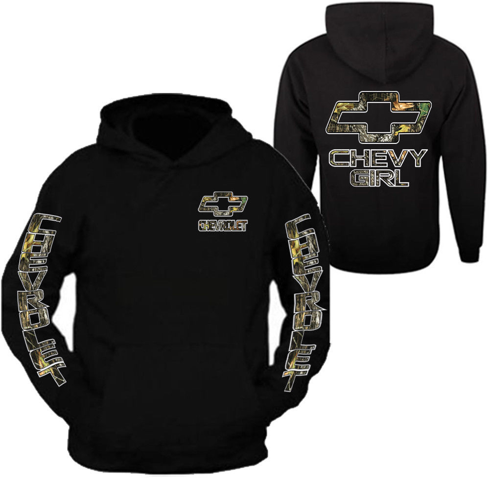 DURAMAX CHEVROLET CAMO CHEVY GIRL Chest and Arm Hoodie Sweatshirt FRONT & BACK