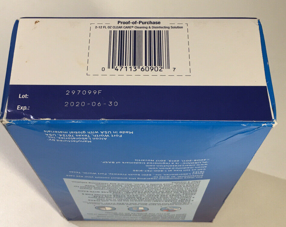 Alcon Clear Care Triple Action Cleaning Twin Pack 2, 12 Oz Ea EXP 0630
