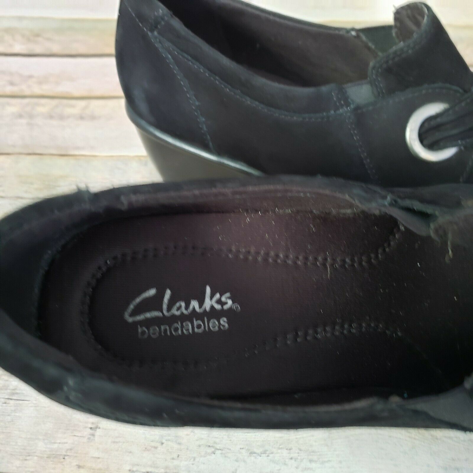 clarks bendables slip on shoes
