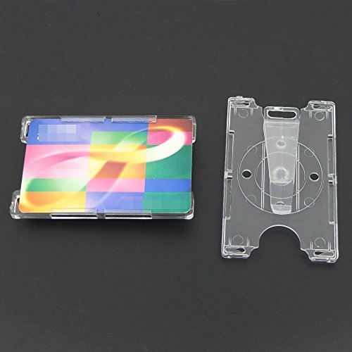 Bluemoona 10 pcs - 2 in 1 Adjustable Business Name Tag Card Badge Holder Rigid P