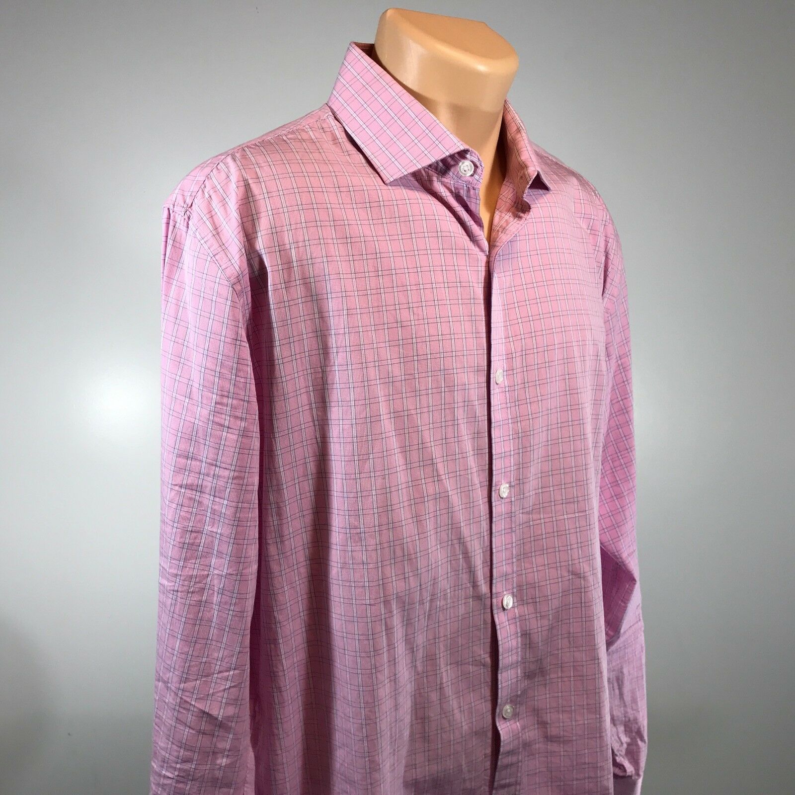 Ferrecci XL Mens Dress Shirt Size XL Slim Fit Long Sleeve Pink Spread