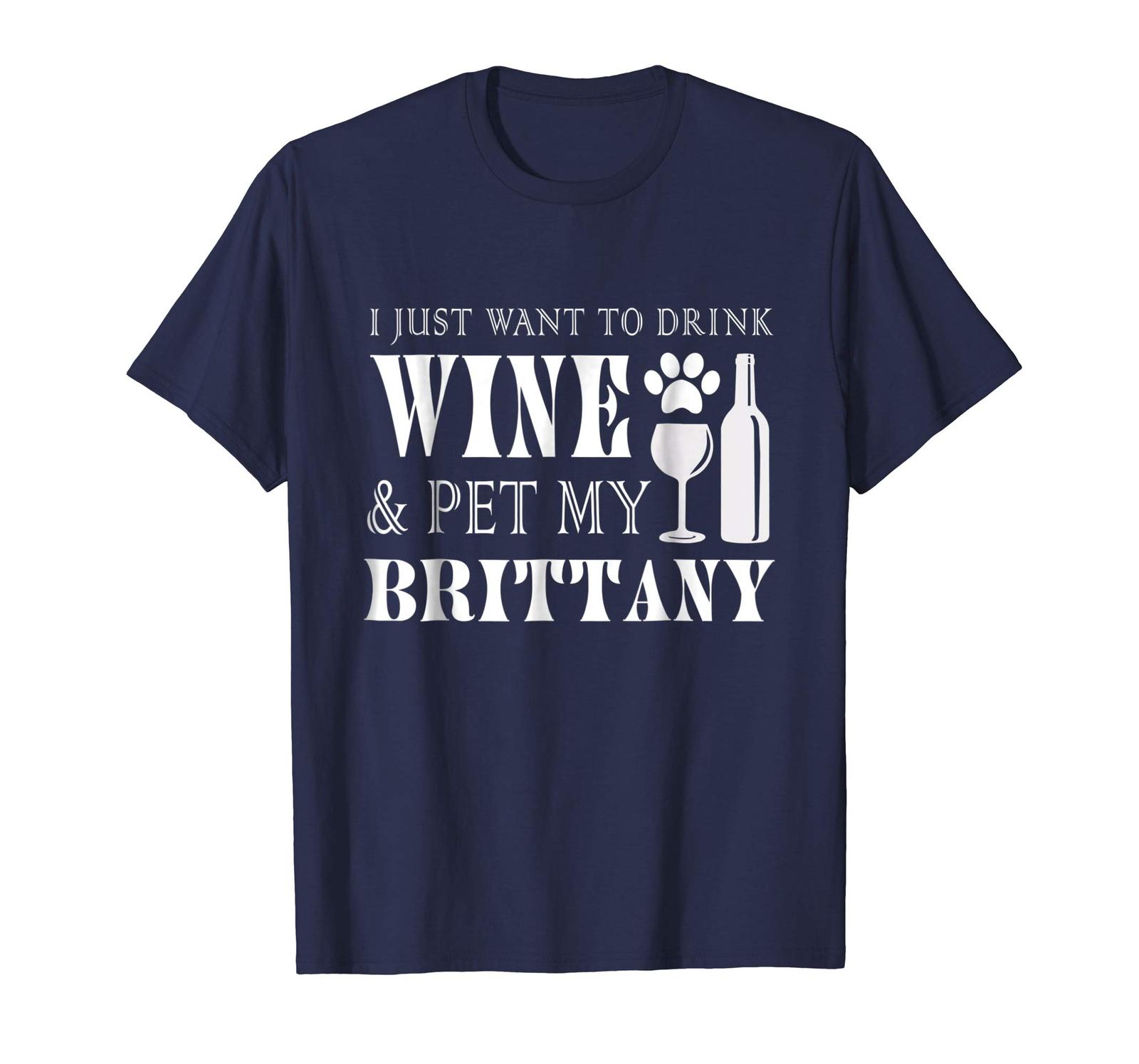 Brand Dog - Dog fashion - wine and brittany shirt dog mom or dog dad gift men