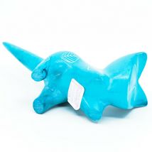 Vaneal Group Hand Carved Kisii Soapstone Light Blue Pouncing Kitten Cat Figurine image 5