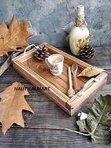 NauticalMart Wooden Tray, Rustic Wooden Tray, Food Photography Props,Serving tra
