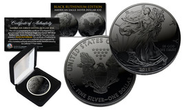 2021 BLACK RUTHENIUM 1 Troy Oz 999 Silver American Eagle Coin with Delux... - $74.76