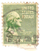 George Washington 1 Cent Stamp 1789-1797 Postmarked 1939 Rare Collectable - $299.99
