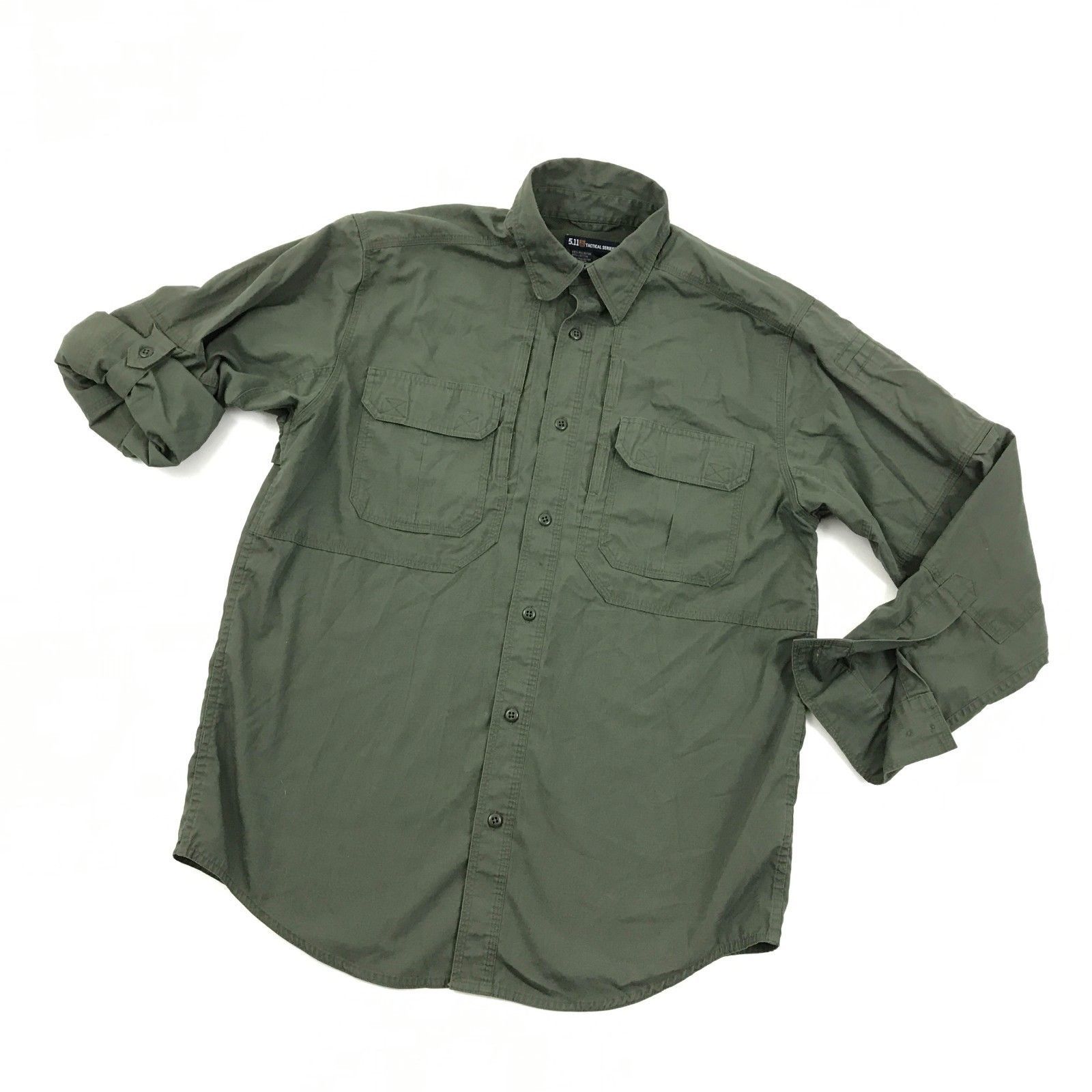 511 Tactical Long Sleeve Button Up Shirt OD Green EDC Concealed Carry ...