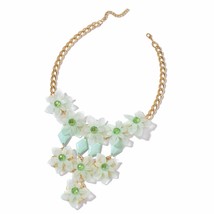 Green Chroma, Green Glass Goldtone Bib Necklace (20 in) Brand New!  #JN1091 - $13.29