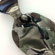 XL 60&quot; PIERRE CARDIN USA ABSTRACT STEEL BLUE GREY Silk Necktie Mens Ties... - $15.83