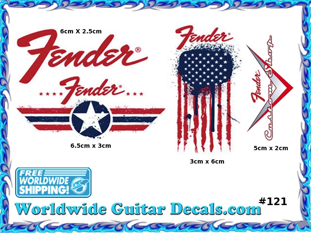 Fender Stratocaster Guitar Decal Headstock Restoration Waterslide Logo