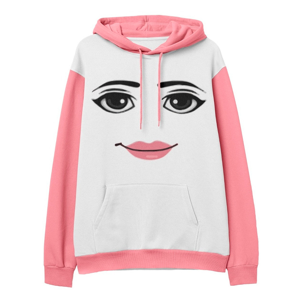 Roblox Robloxian Woman Face Funny Fleece Hoodie Hoodies & Sweatshirts