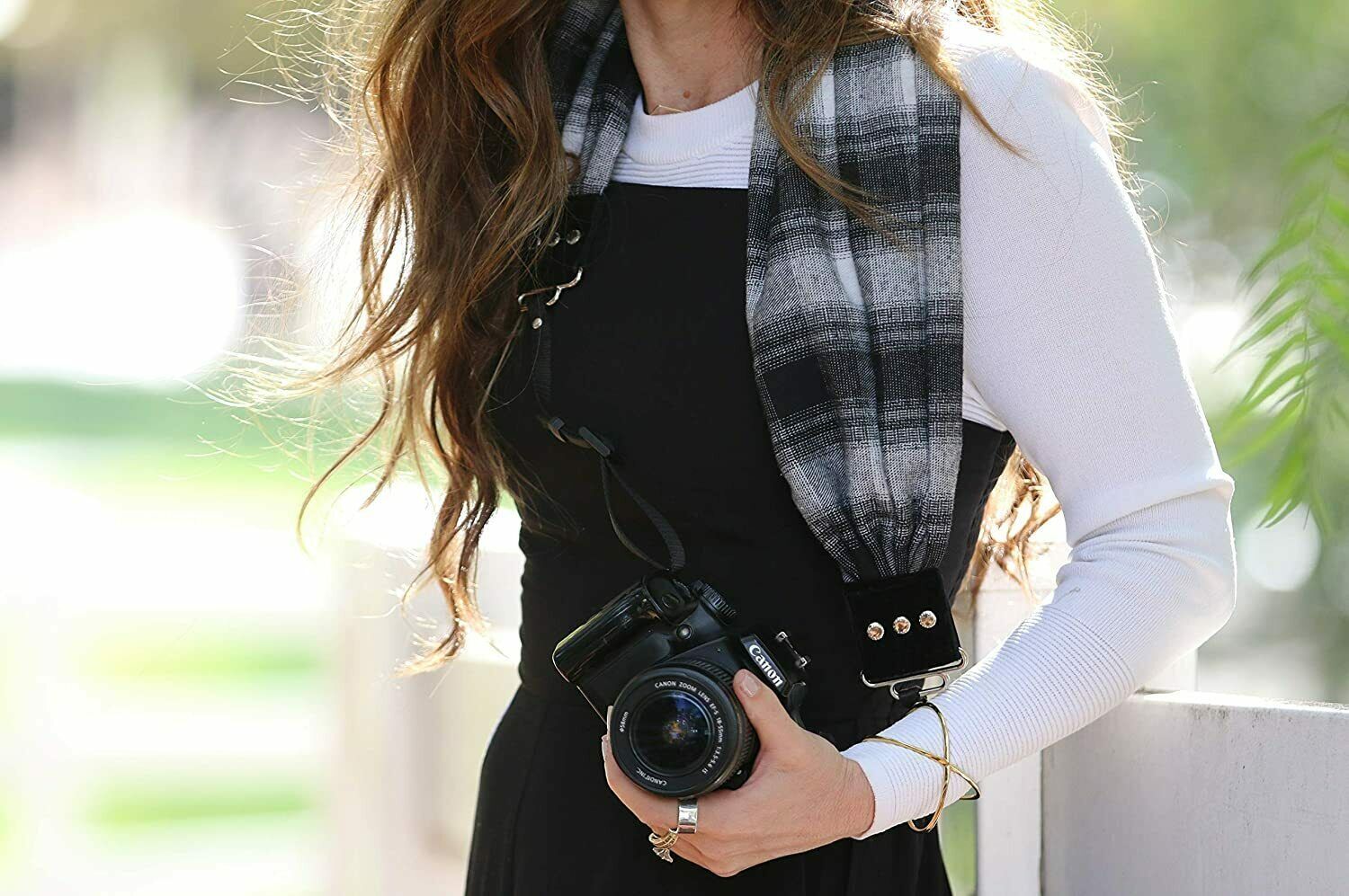 Luxury Scarf Camera Strap with Hidden Pocket~ Tahoe Classic - $47.51