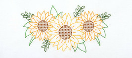 Jack Dempsey Needle Art Golden Sunflowers Perle Edge Pillowcases - $18.85
