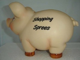 Money Piggy Bank Pig Shopping Sprees Savings Durable Polyresin 10" Long Kids image 2