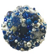 Vintage Blue Silver Wreath Hanukkah Chanukah Christmas Holiday Xmas 25451 - £97.81 GBP