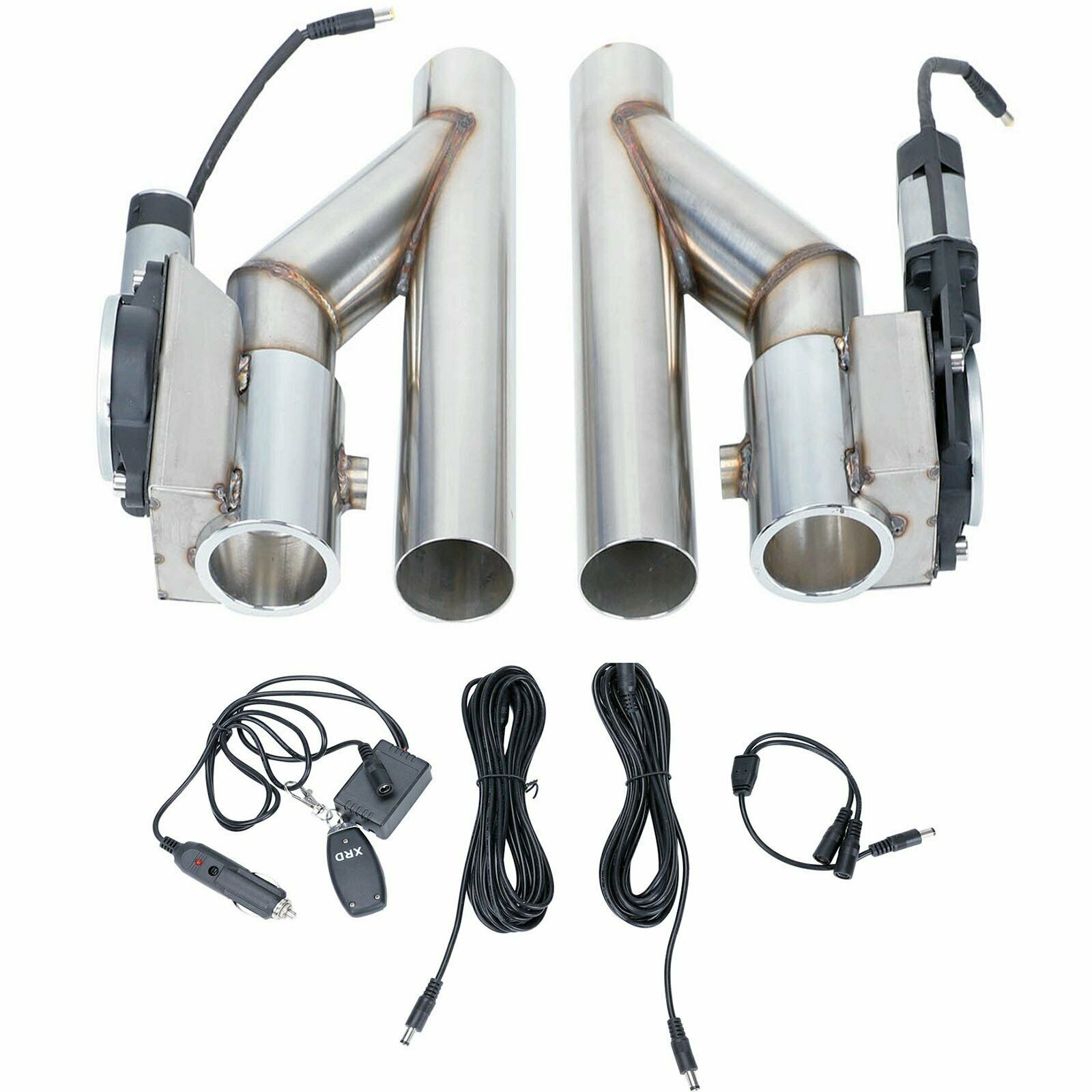 2.5" Dual Electric Exhaust Cutout Dump Bypass Valve Wireless Remote Control Kit Exhaust Systems