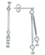 Giani Bernini Polished Double Bar & Ball Drop Earrings in Sterling – Silver - $24.90