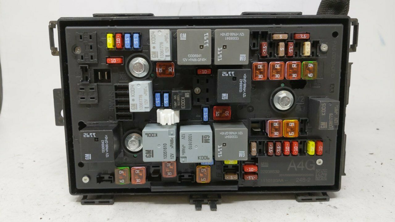 2013-2016 Buick Verano Fusebox Fuse Box Relay Module 22938539 59129