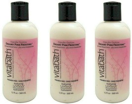 LOT 3 Vitabath Dreamy Pink Frosting w/ sweet Almond Extract 12 oz Ea Body Lotion - $39.59