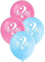 8 Pk Gender Reveal Baby Shower Boy Or Girl Latex Balloons. - $6.20