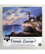 Dennis Lewan Art Puzzle White Cliff Bay Lighthouse Cottage Karmin 1000pc... - $15.79