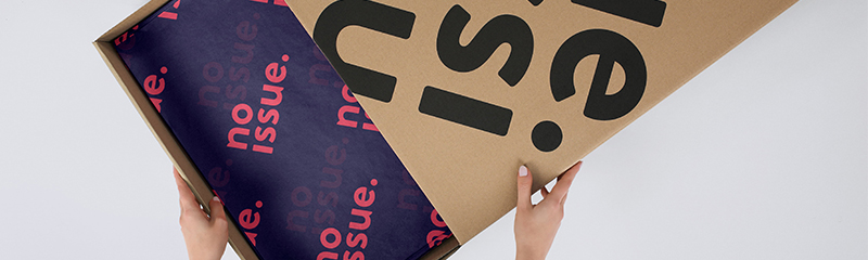 Noissue packaging and logo