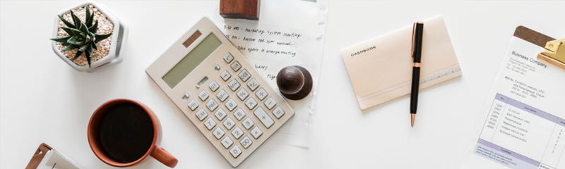 vignette of various office supplies on a desk