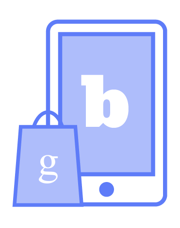 Illustration with Bonanza and Google Shopping logos