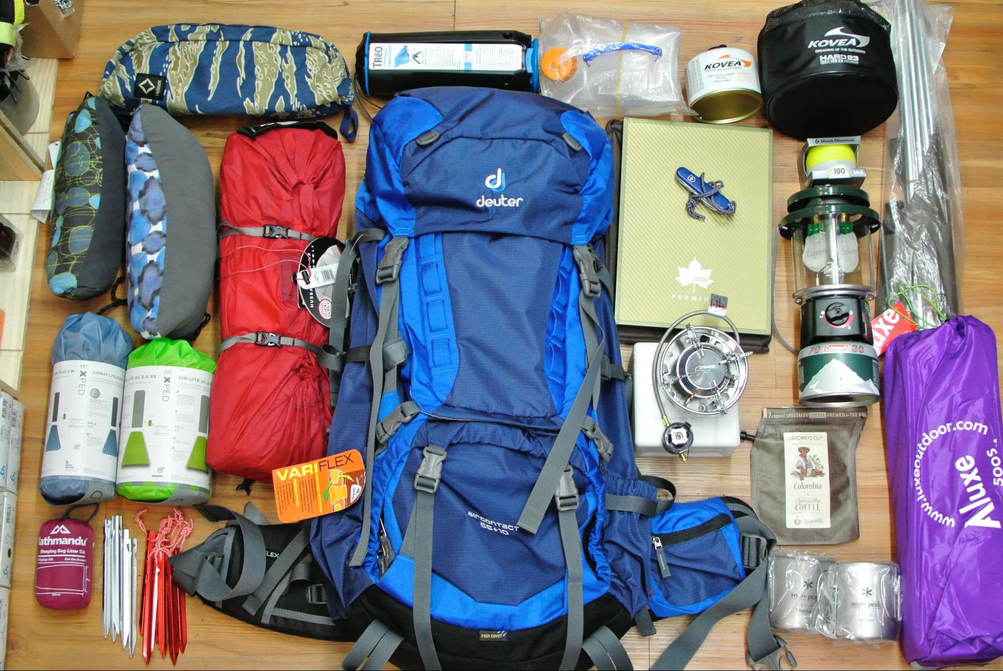 Camping and hiking gear