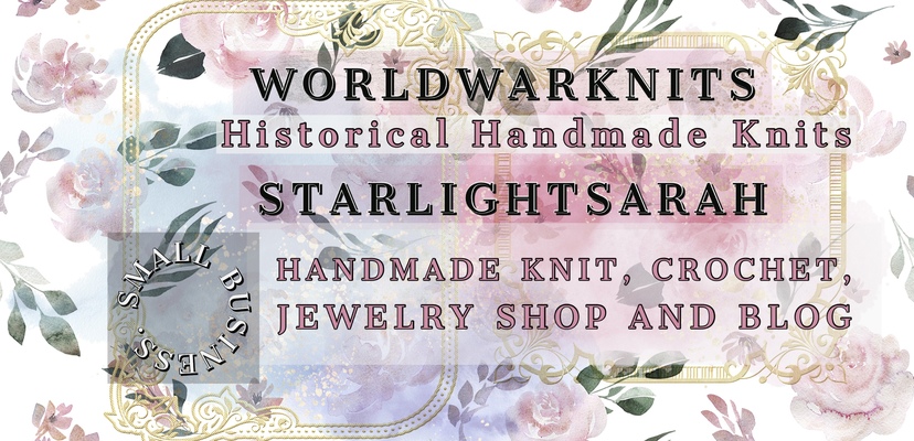 A welcome banner for StarlightSarah and WorldWarKnits