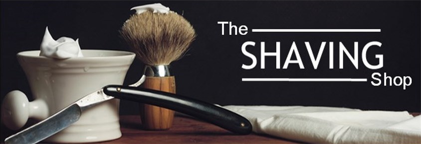 A welcome banner for The Shaving Shop