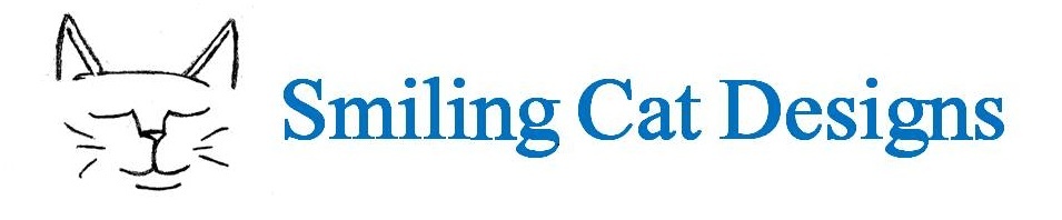 A welcome banner for Smiling Cat Designs
