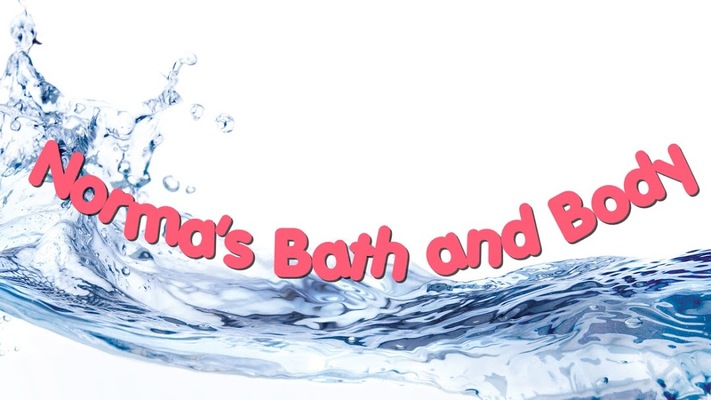 A welcome banner for Norma's Bath & Body