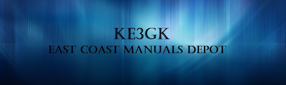 A welcome banner for KE3GK's Manuals and More