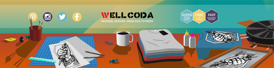 A welcome banner for Wellcoda Apparel