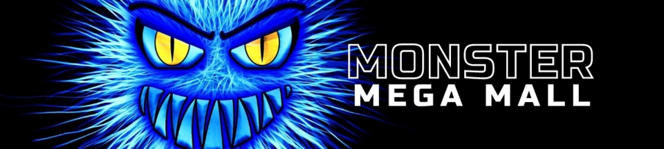 A welcome banner for Monster Mega Mall - Find it - Buy it - Love it 