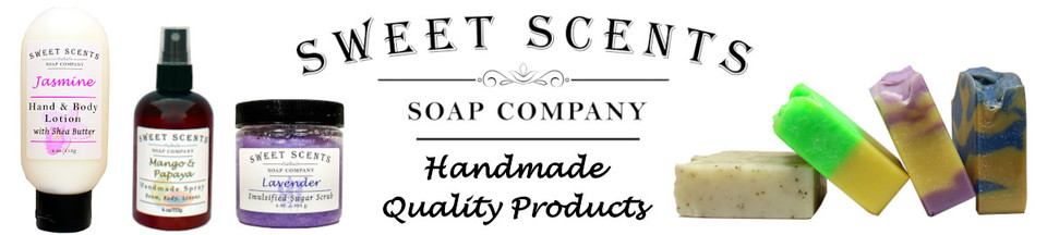 A welcome banner for Sweet Scents Soap Company