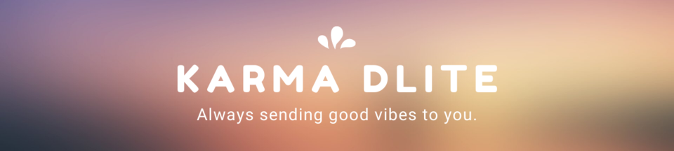 A welcome banner for Karma Dlite