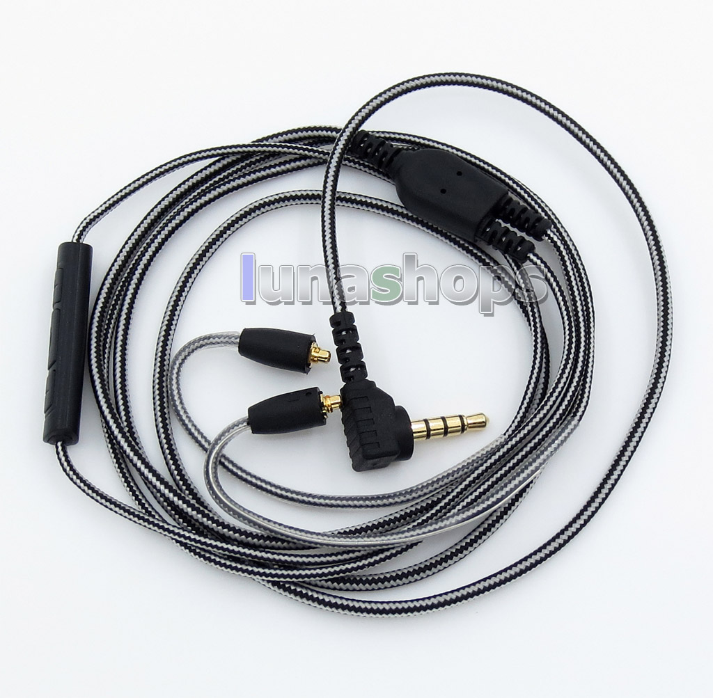 Black And White With Mic Remote Earphone Hook Audio Cable For Shure se215 se315 se425 se535 Se846