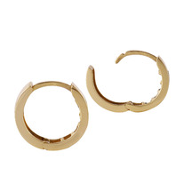 14k Yellow Gold Hoop Earrings with Multi Color Sapphires