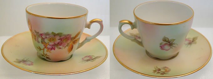 teacup detail of Carl Schumann Barvarian Rose Fine China Demitasse TEA CUP SET