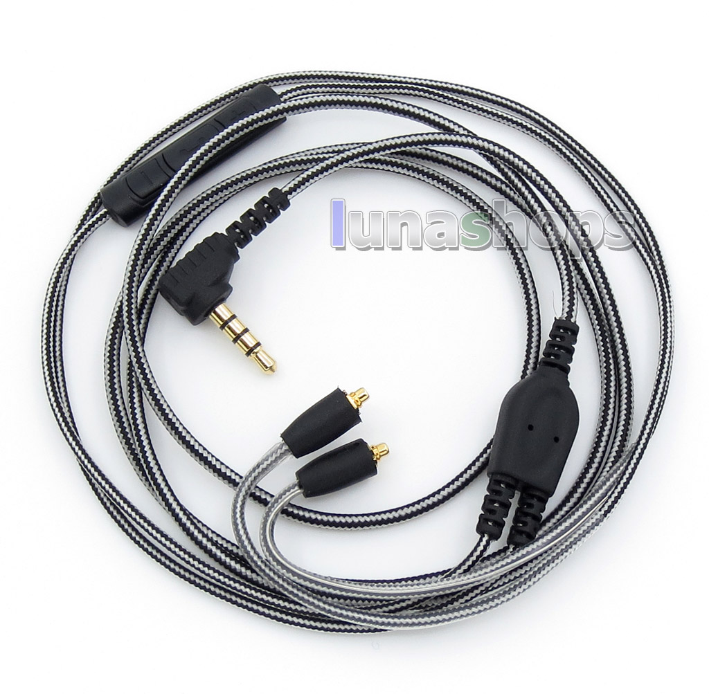 Black And White With Mic Remote Earphone Hook Audio Cable For Shure se215 se315 se425 se535 Se846