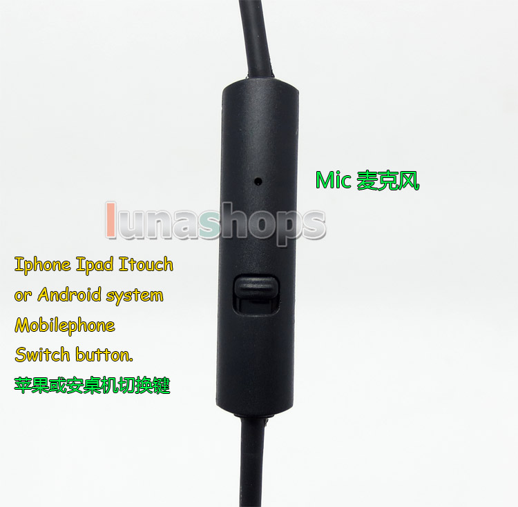 TPE Skin Hi-OFC + Mic Volume control Cable For B&W Bowers & Wilkins P5 P7 Headphone Earphone