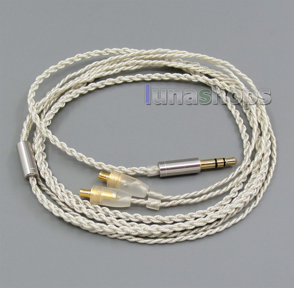 3.5mm Earphone Silver Foil Plated PU Skin Cable For Audio-Technica ATH-CKS1100 ATH-E40 ATH-E50 ATH-E70 ATH-ESW950