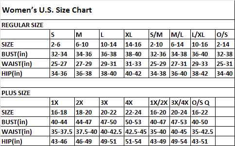 ICollection Size Chart