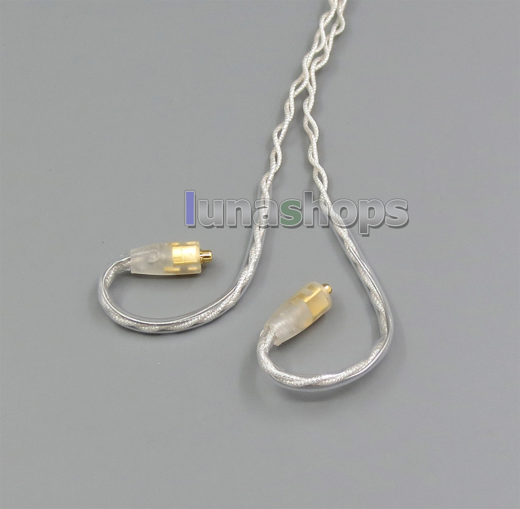 With Earphone Hook Silver Foil PU Skin Cable For Westone W40 W50 W60 UM10 UM20 Pro